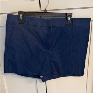 LOFT Navy Tailored Denim-Style Shorts